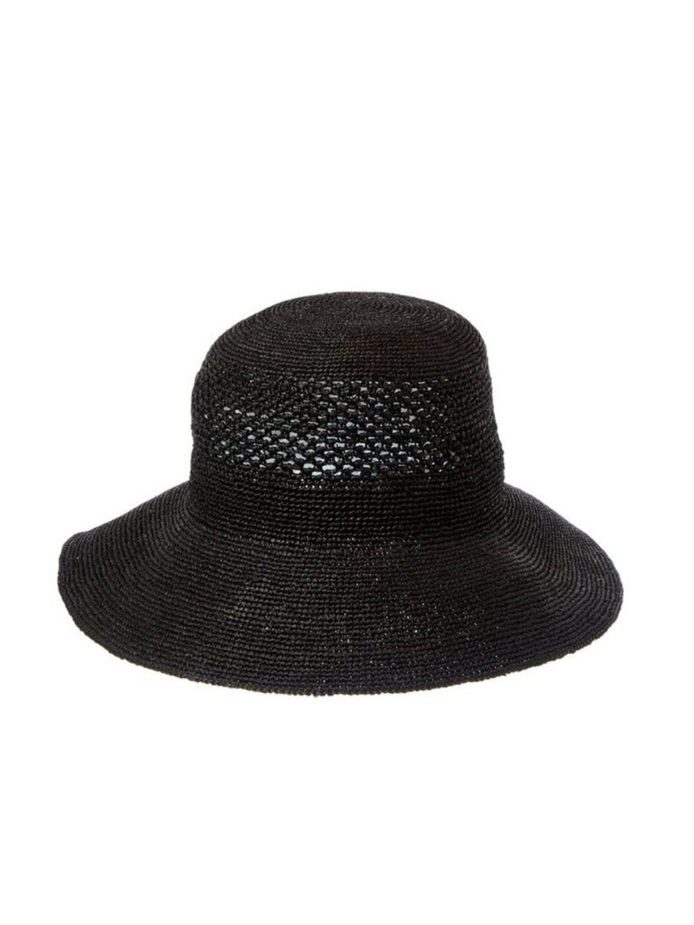 Bruno Magli Straw Crochet Packable Floppy Hat